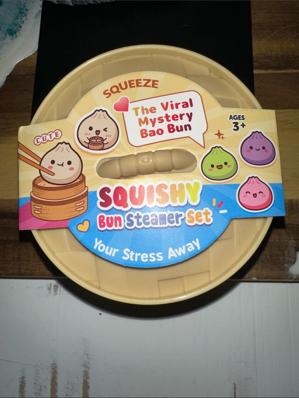 Squeeze Squishy Bun Steamer Set - Tan, Blue, Pink, Purple, Green